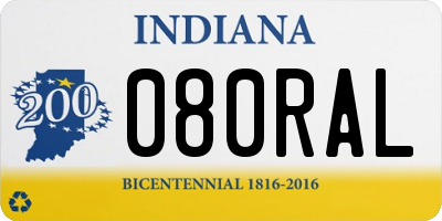 IN license plate 080RAL