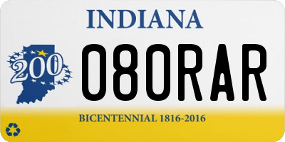 IN license plate 080RAR