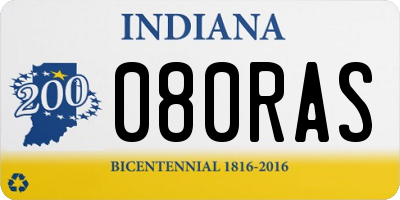 IN license plate 080RAS