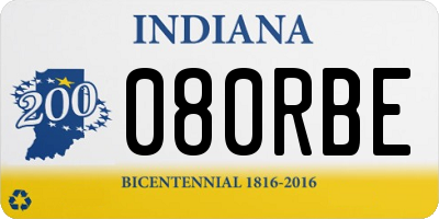 IN license plate 080RBE