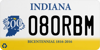 IN license plate 080RBM