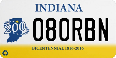 IN license plate 080RBN