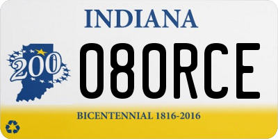 IN license plate 080RCE