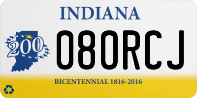 IN license plate 080RCJ