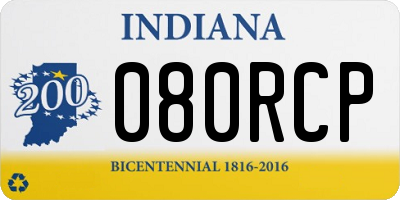 IN license plate 080RCP