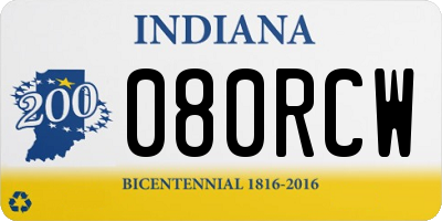 IN license plate 080RCW