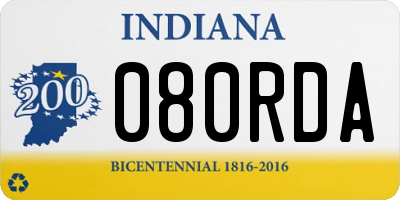 IN license plate 080RDA