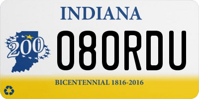 IN license plate 080RDU