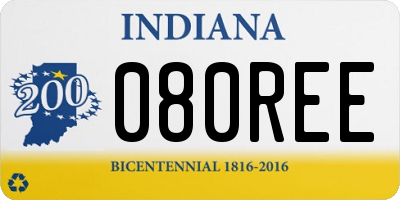 IN license plate 080REE