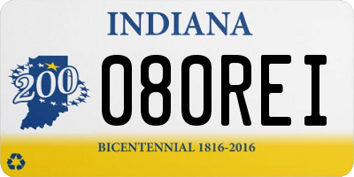 IN license plate 080REI