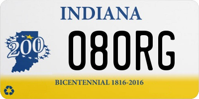 IN license plate 080RG