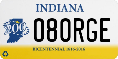 IN license plate 080RGE