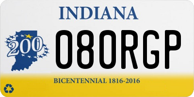 IN license plate 080RGP
