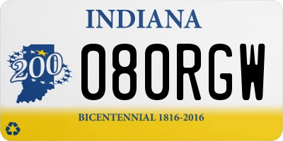 IN license plate 080RGW