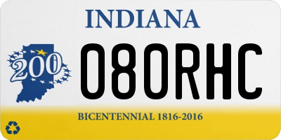 IN license plate 080RHC