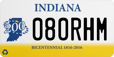 IN license plate 080RHM