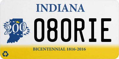 IN license plate 080RIE