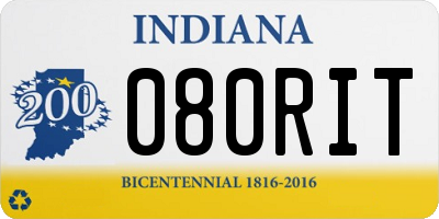 IN license plate 080RIT