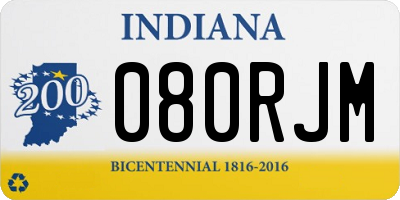 IN license plate 080RJM