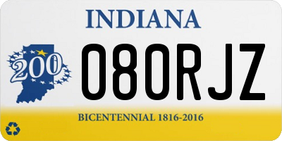 IN license plate 080RJZ
