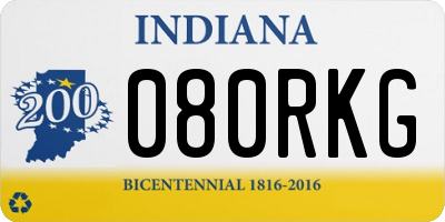 IN license plate 080RKG