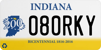 IN license plate 080RKY