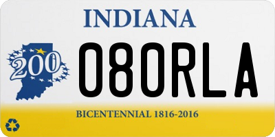 IN license plate 080RLA