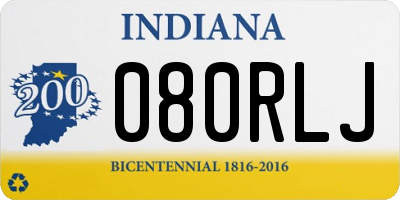 IN license plate 080RLJ