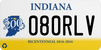 IN license plate 080RLV