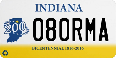 IN license plate 080RMA