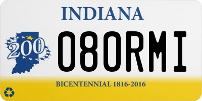 IN license plate 080RMI