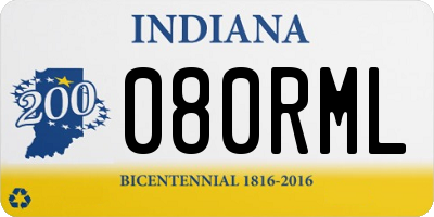 IN license plate 080RML