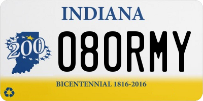 IN license plate 080RMY