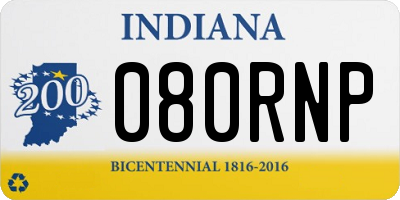 IN license plate 080RNP