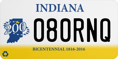 IN license plate 080RNQ