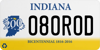 IN license plate 080ROD