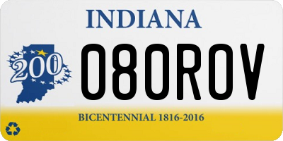 IN license plate 080ROV