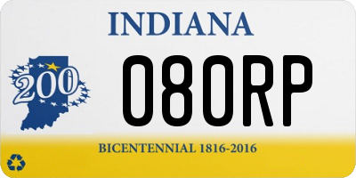 IN license plate 080RP