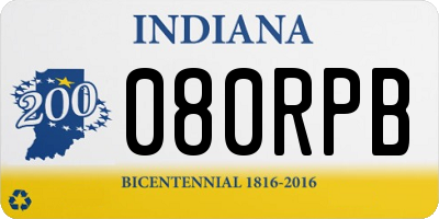 IN license plate 080RPB
