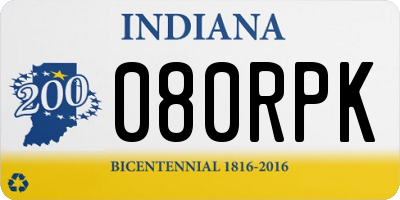 IN license plate 080RPK