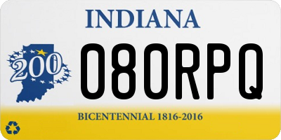 IN license plate 080RPQ
