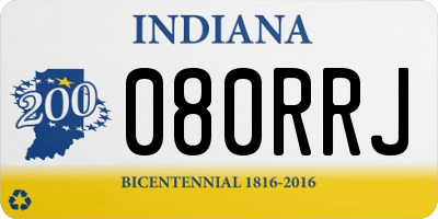 IN license plate 080RRJ