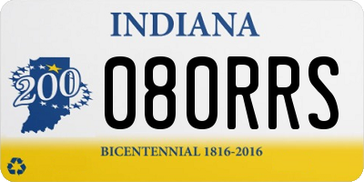IN license plate 080RRS