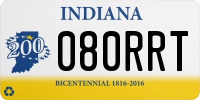 IN license plate 080RRT