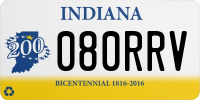 IN license plate 080RRV