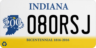 IN license plate 080RSJ