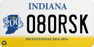 IN license plate 080RSK