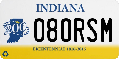 IN license plate 080RSM