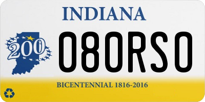 IN license plate 080RSO
