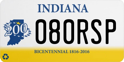 IN license plate 080RSP